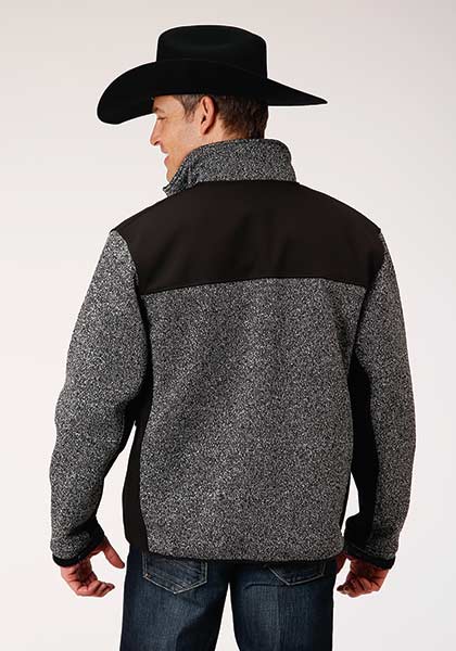 Mens Heathered Charcoal Sweater Bonded Fleece