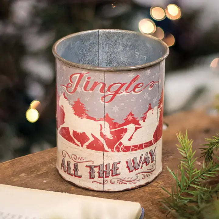 Jingle All the Way Galv. Metal Can