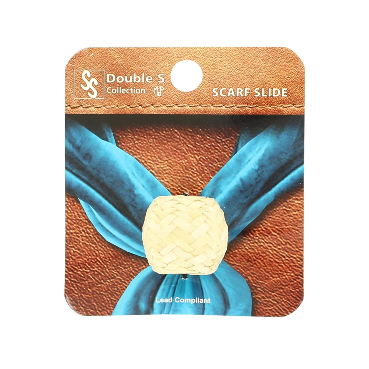 Round Woven Rawhide Scarf Slide
