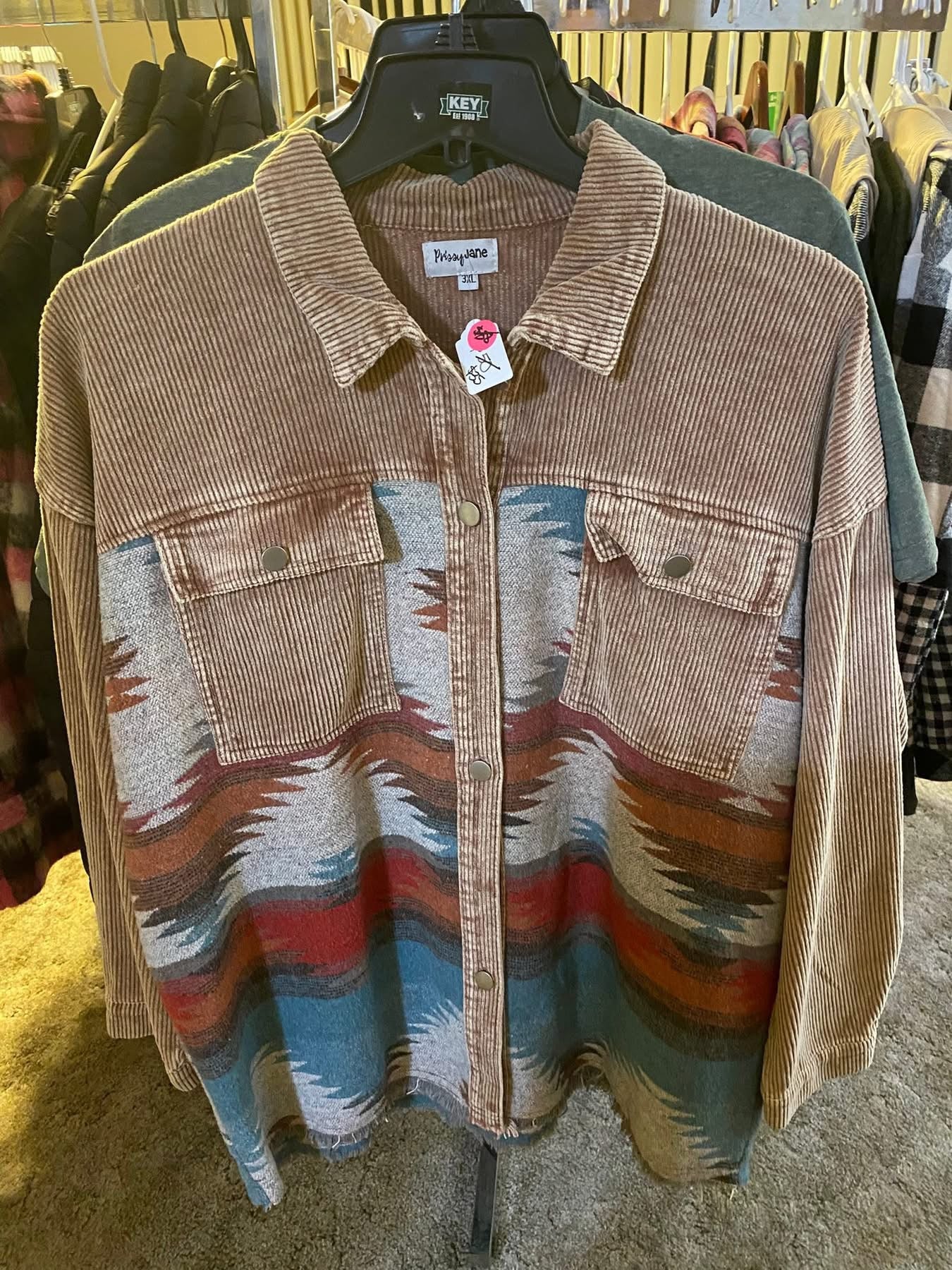 Corduroy Aztec Shacket