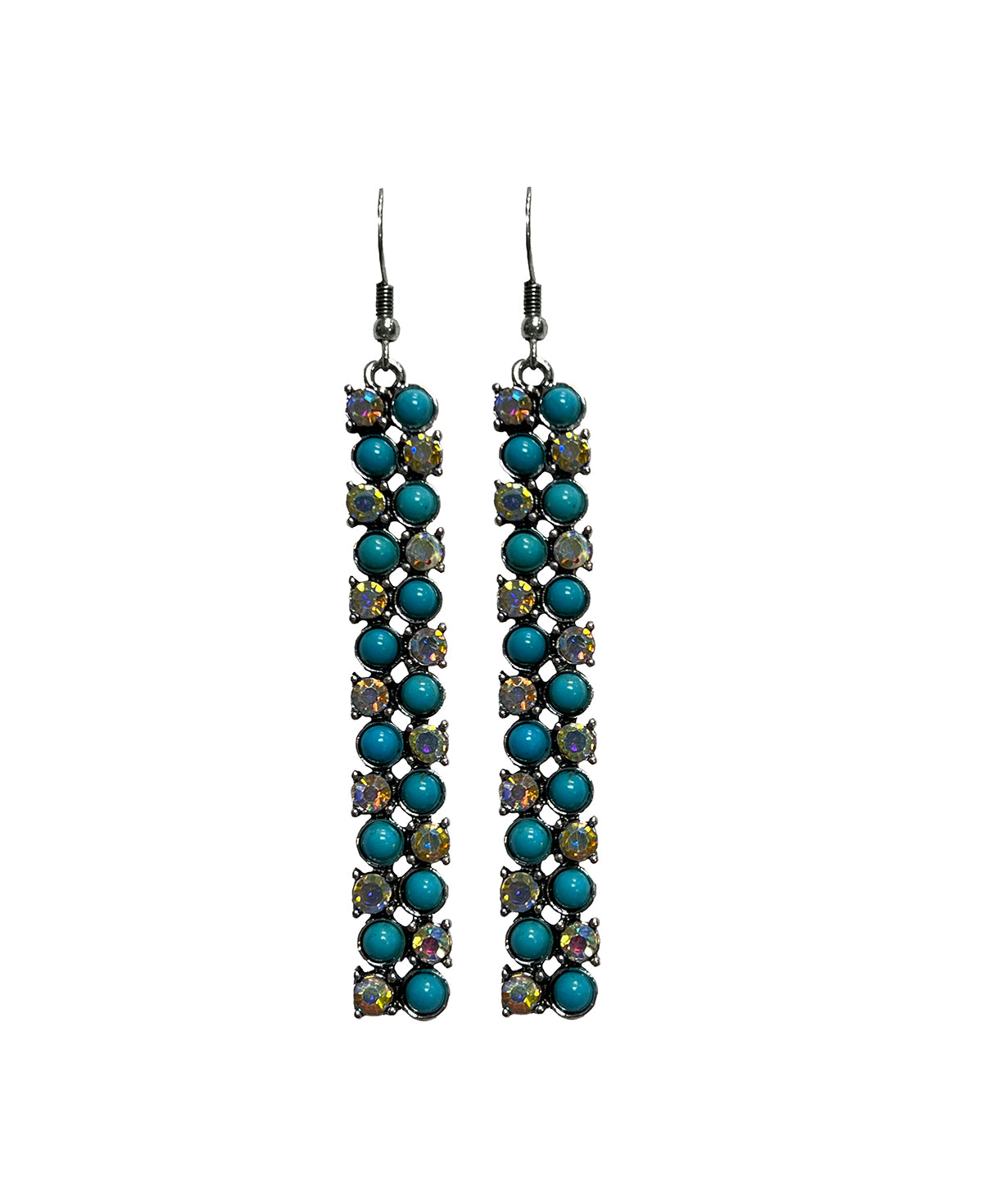 Blazin Roxx TQ Stone Inlay Bar Earrings