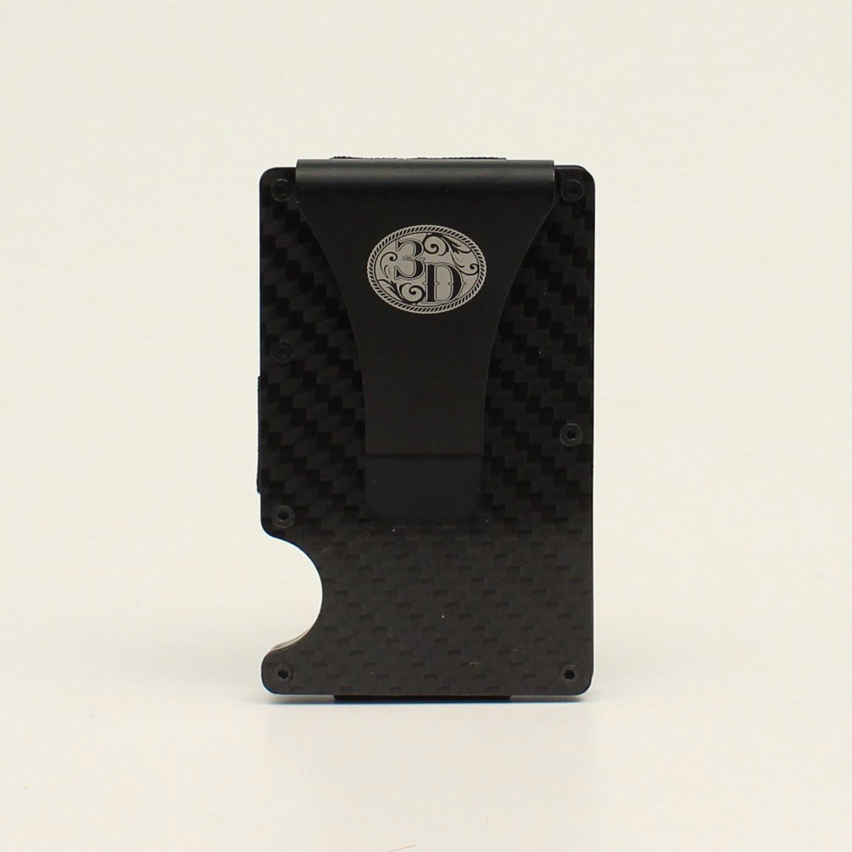 3D Mens Smart Wallet Black Carbon Fiber and Stainless Steel RFID Blocking