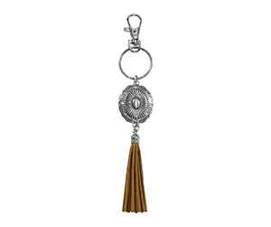 Concho Keychain w/ Leather Tassels