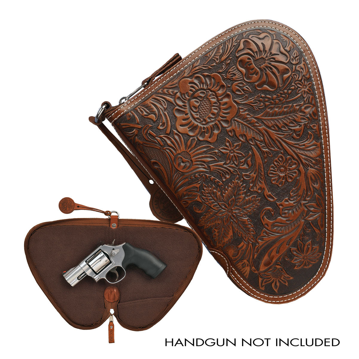 Nocona Leather Gun Case Floral Embossed Overlay - Small