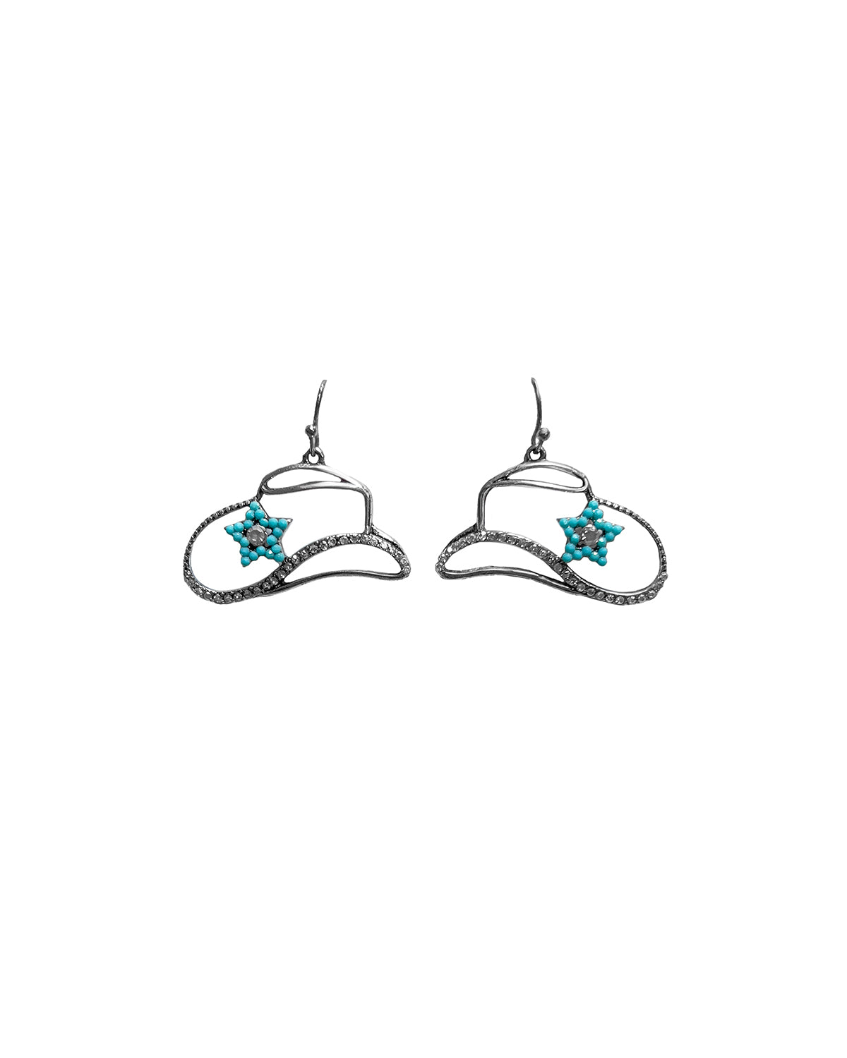 Silver Strike Earrings Cowboy Hat SV