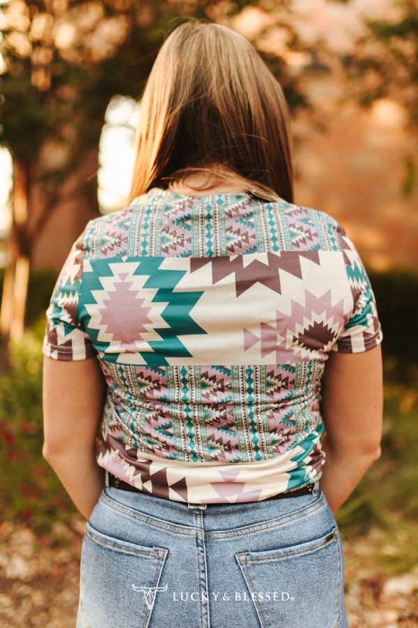 Wild West Aztec Print Short Sleeve Shirt