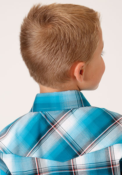 Boys Deep Pool Ombre L/S Roper Shirt