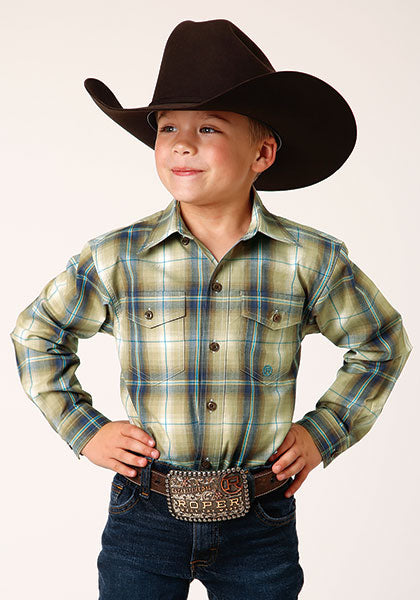 Boys Sand Dune Plaid L/S Shirt