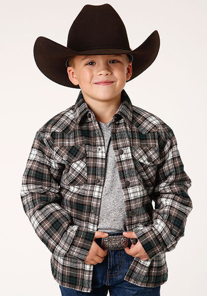 Boys Sherpa Lined Flannel Shirt Jacket