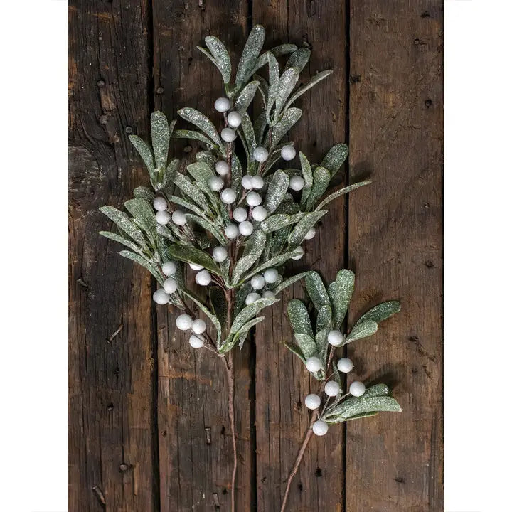 22" Frosted Mistletoe Spray