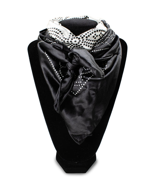 Wild Rag Lace Flower and Vine Print Black and White