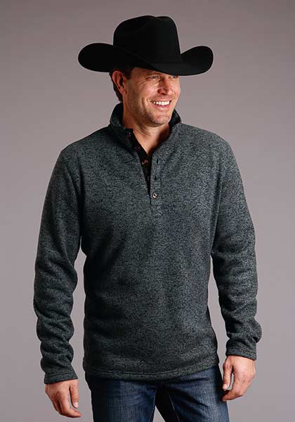 Mens Bonded Gray Knit Sweater
