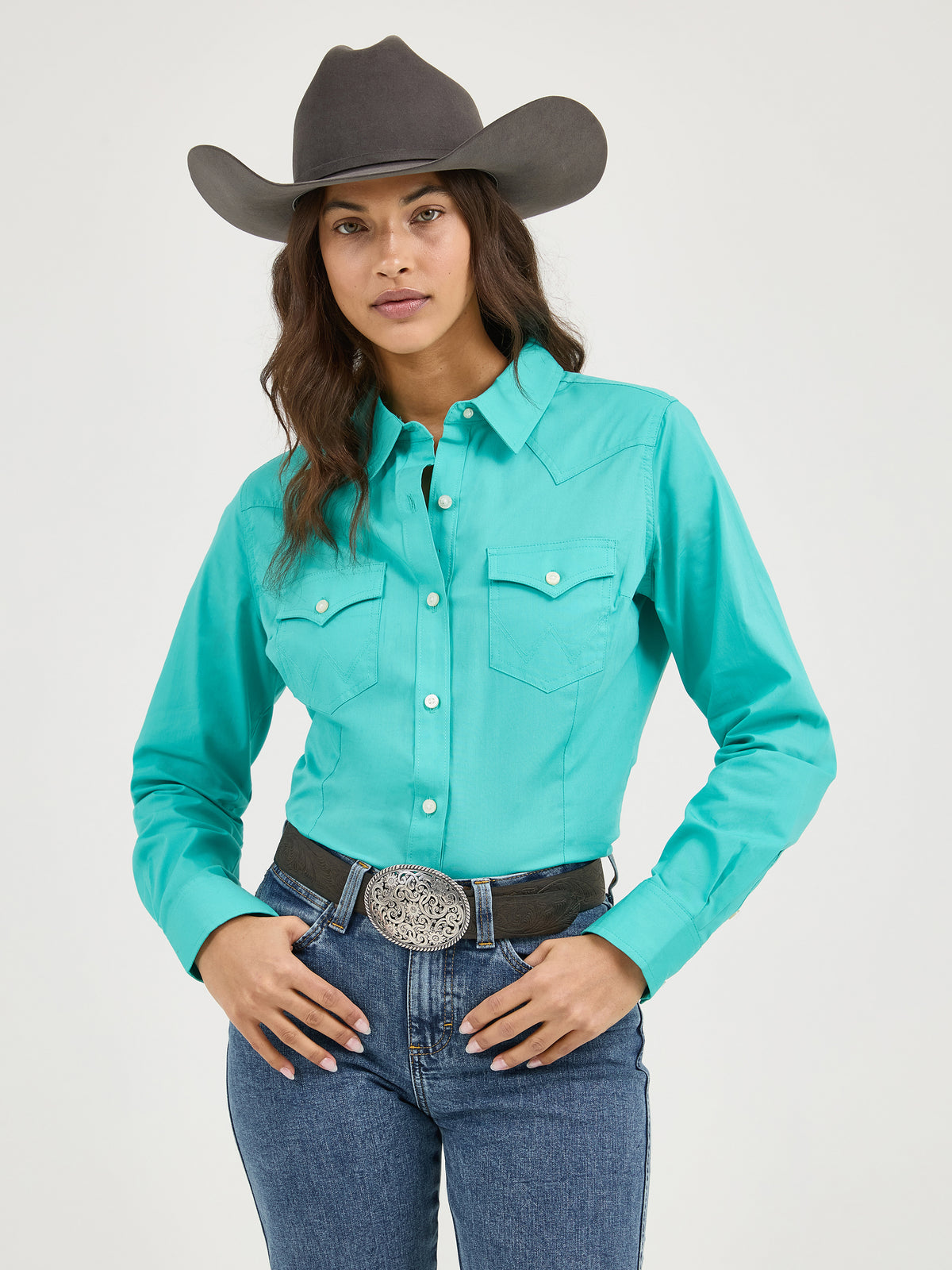 Womens Retro L/S Solid Shirt