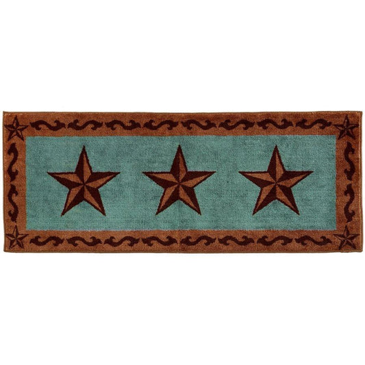 3-Star w/scroll Motif Kitchen/Bath Rug
