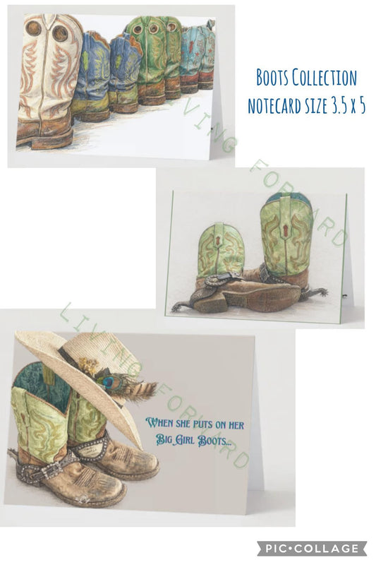 Boots Note Card Set by Living Forward