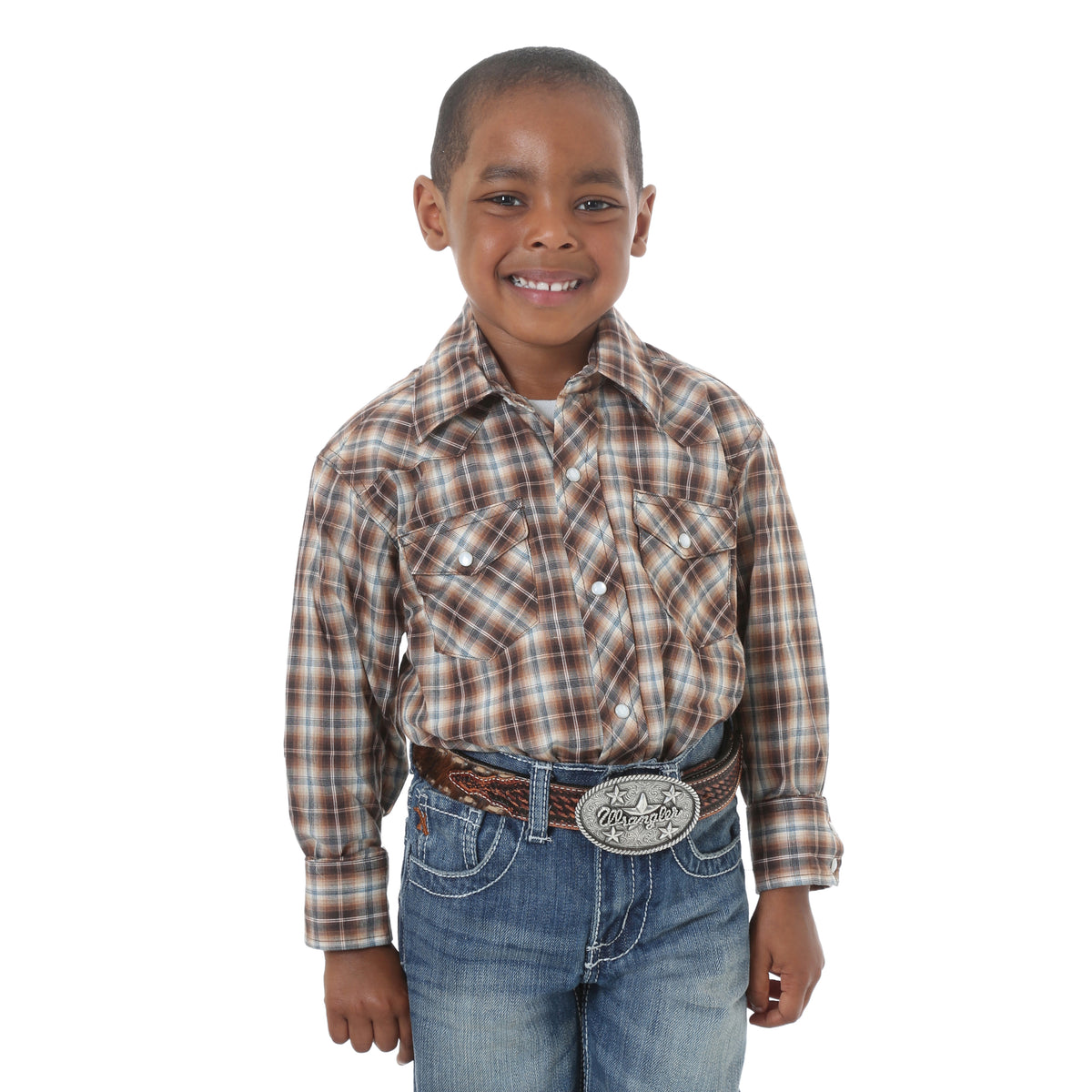 Boys Western Assorted L/S Western Plaid Shirt