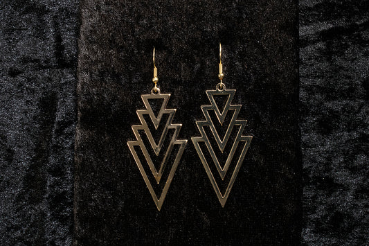 Blazin Roxx Earrings Gold Geometric Triangle Design