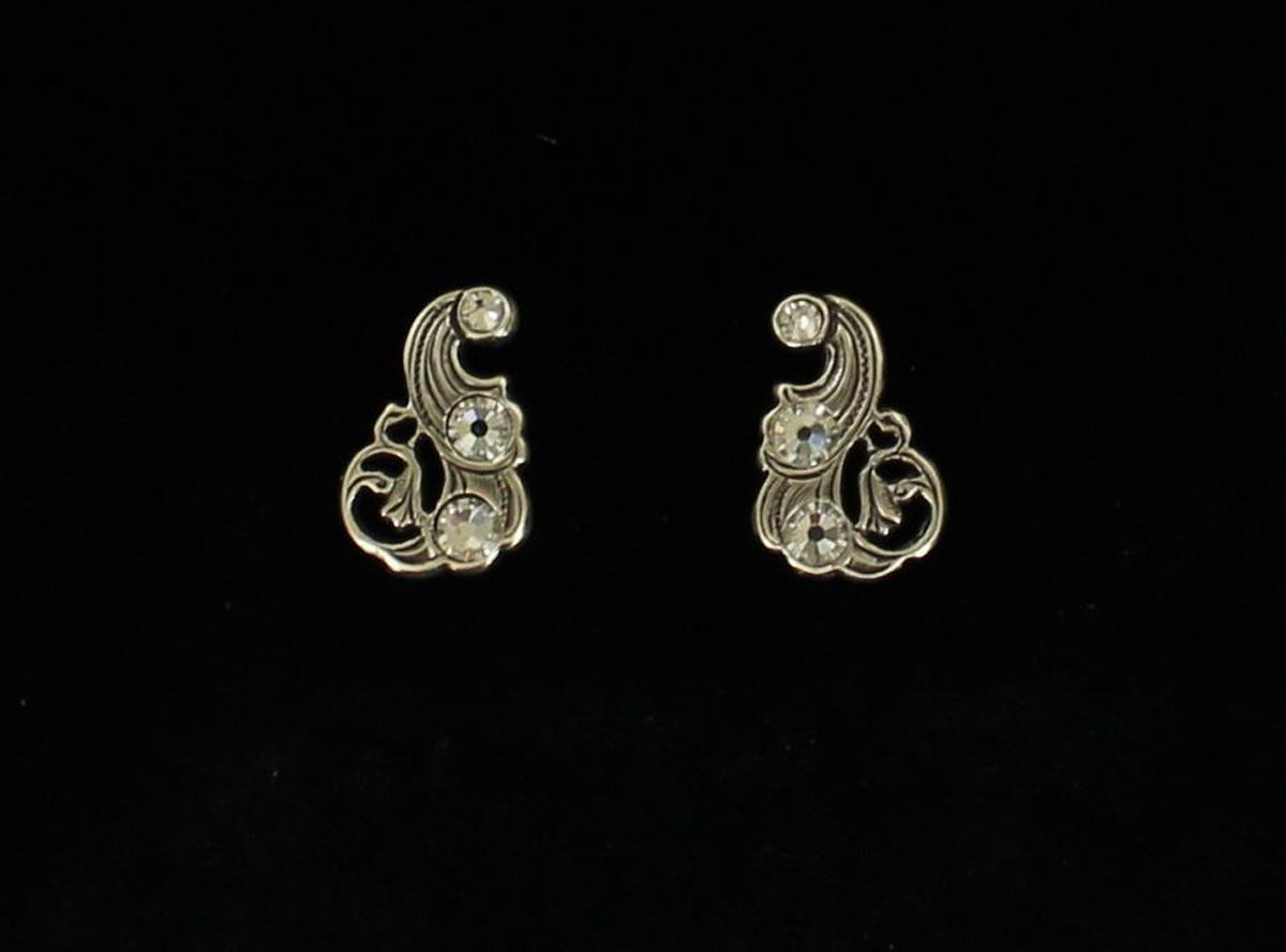 Scroll Crystal Earrings