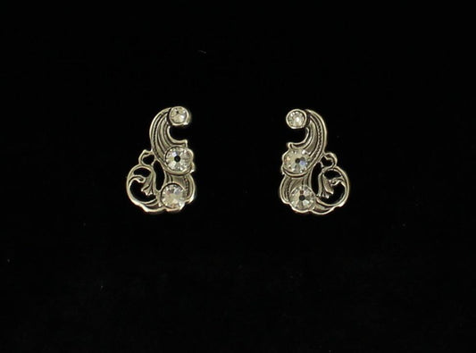 Scroll Crystal Earrings