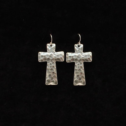 Silver BR Cross Earrings