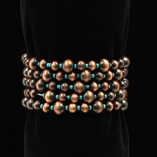 Blazin Roxx Bracelet with Copper Navajo Pearls and Turquoise Beads