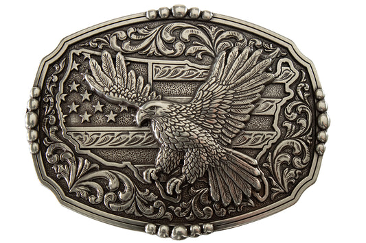Rectangle American Flag Eagle Buckle
