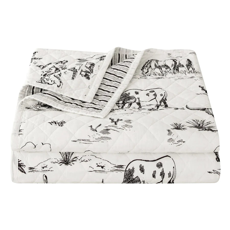 Ranch Life Western Toile Reversible Quilt Set