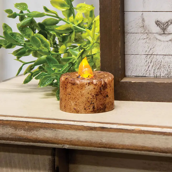Burnt Ivory Timer Tea Light