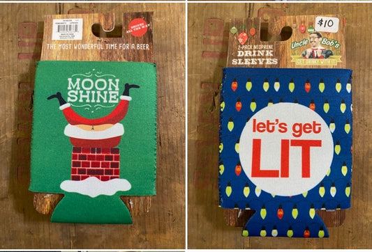 2pk Festive Neoprene Can Coozies