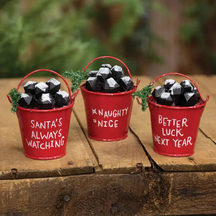Our Bucket of Coal Ornament Assorted