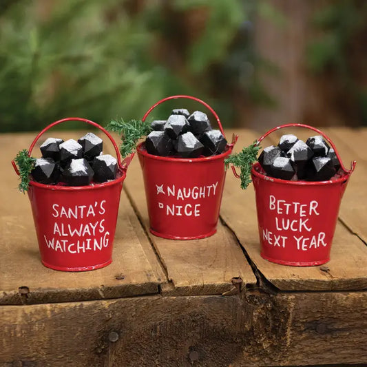 Our Bucket of Coal Ornament Assorted