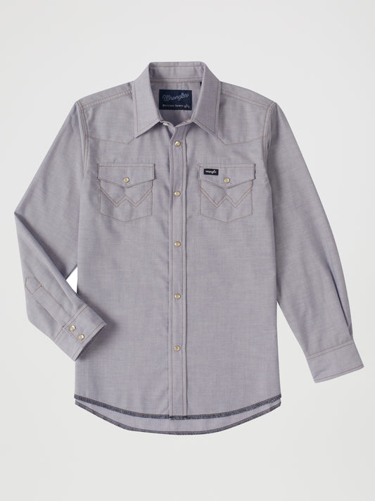 Boys Wrangler L/S Western Chambray Work Shirt