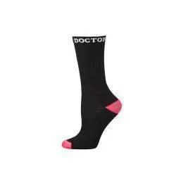 Ladies Black Boot Doctor Crew Socks 3pk