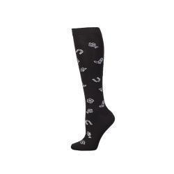 Black OTC Socks with White Cactus, Horseshoe & Shamrock pattern