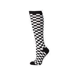 Black & White OTC Checkerboard Pattern Socks