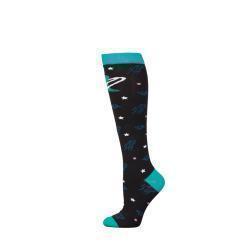 Black OTC Socks w/ Spaceship, Star & Saturn Print