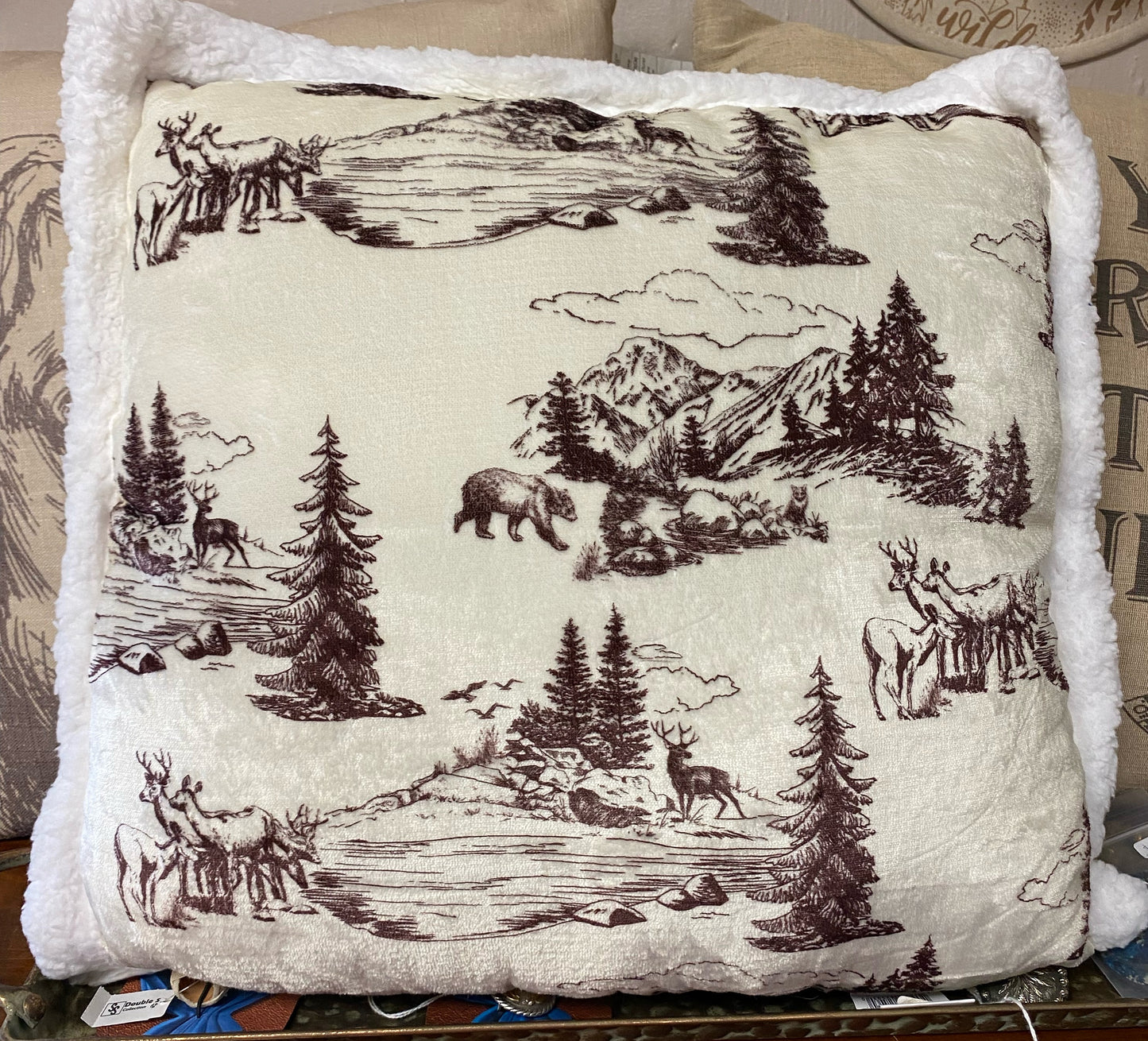 White Pine Wildlife Sherpa Pillow