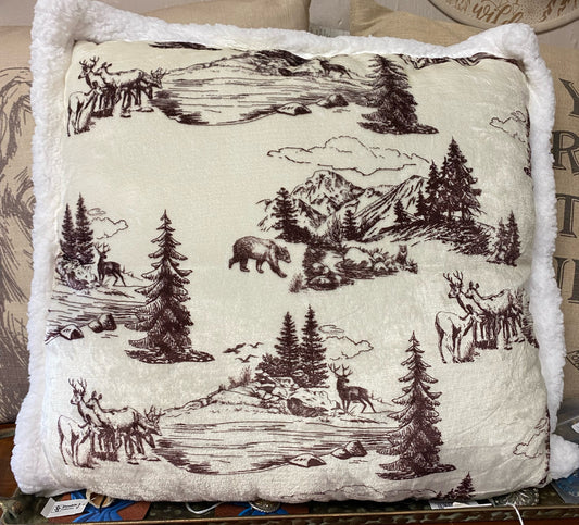 White Pine Wildlife Sherpa Pillow