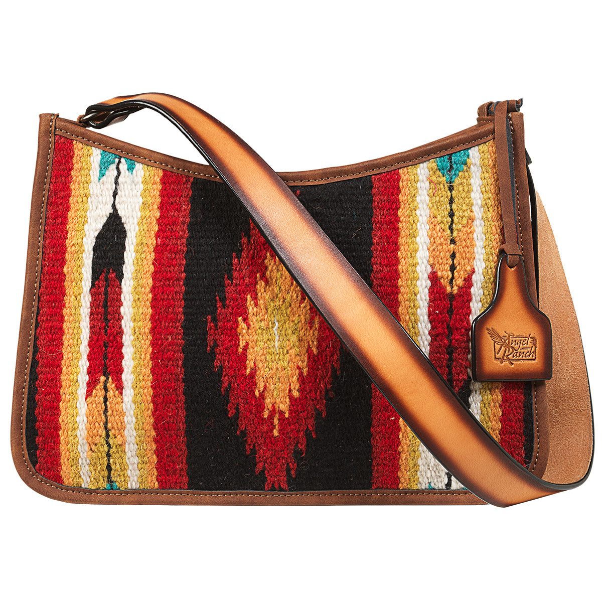 Angel Ranch Conceal Small Shoulder Bag Woven Blanket Front Panel