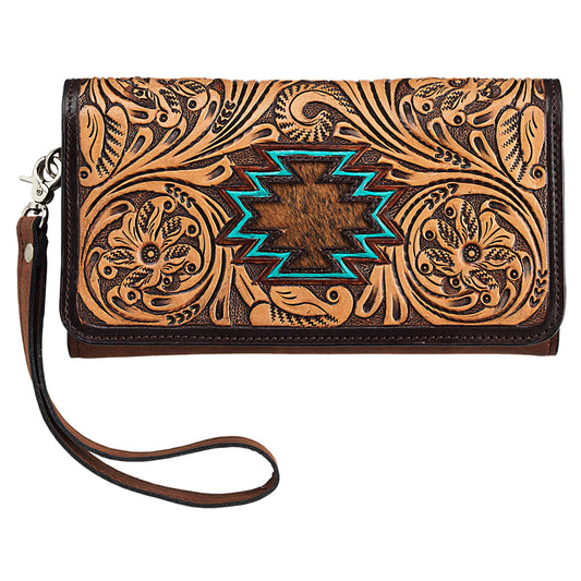 Angel Ranch Wallet Floral Flap with Aztec Filigree
