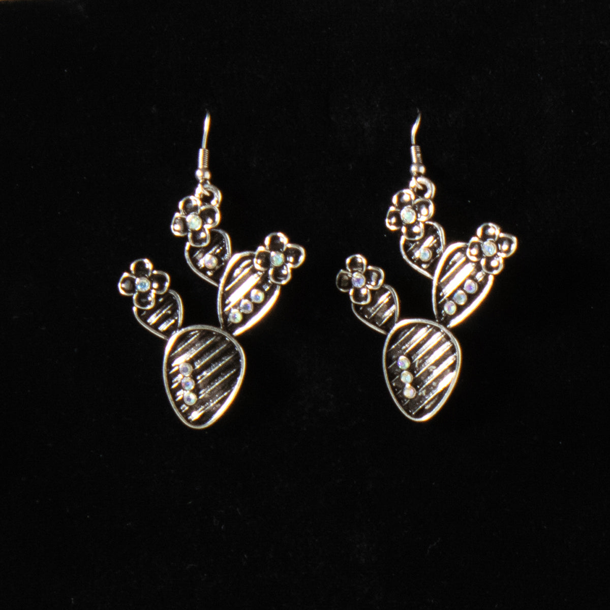 Silver Strike Ladies Earrings Silver Cactus