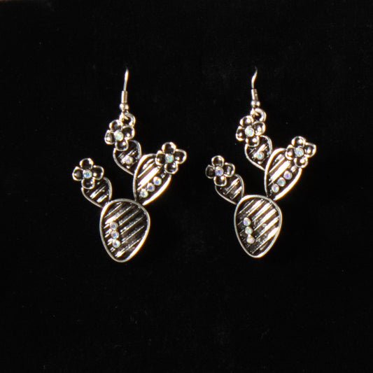 Silver Strike Ladies Earrings Silver Cactus