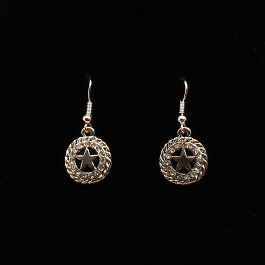 Round Crystal Earrings with Star