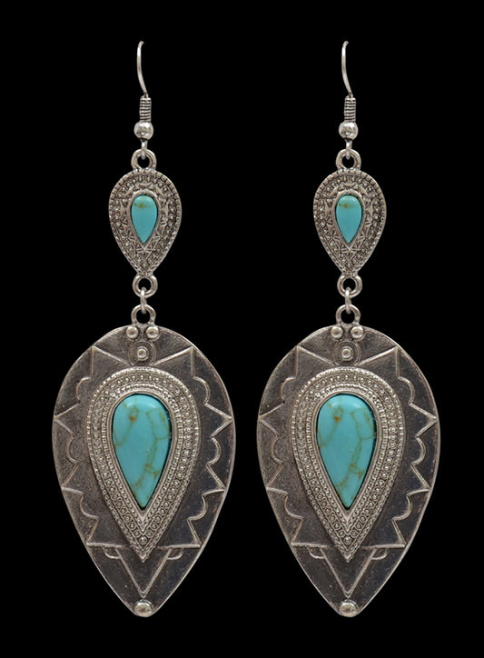 Antique Silver Teardrop Earrings