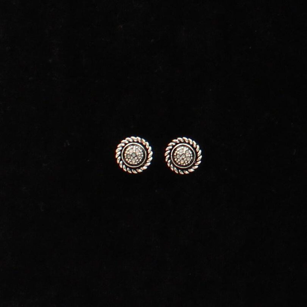Stones with Rope Edge Stud Earrings