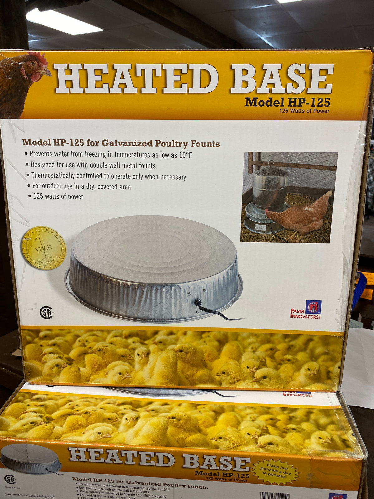 Heated Base for Poultry Waterers