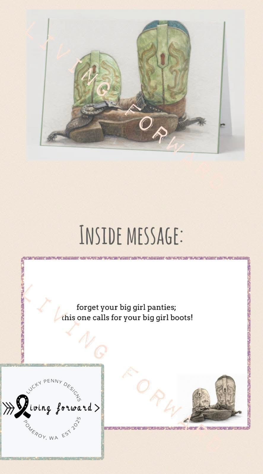 Boots Note Card Set by Living Forward