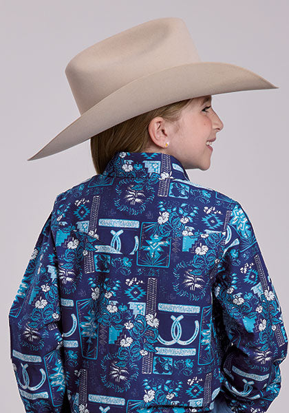 Girls L/S Tropical Resort Print Shirt