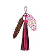 Pink Southwest Print Feather Keychain