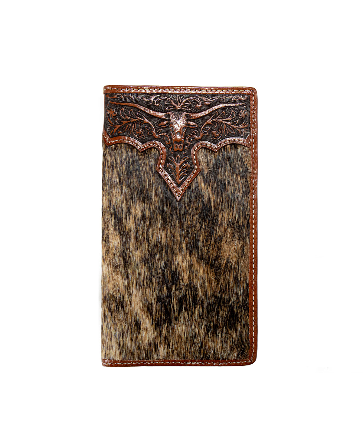 Nocona Rodeo Wallet Long Horn Overlay w/hairon